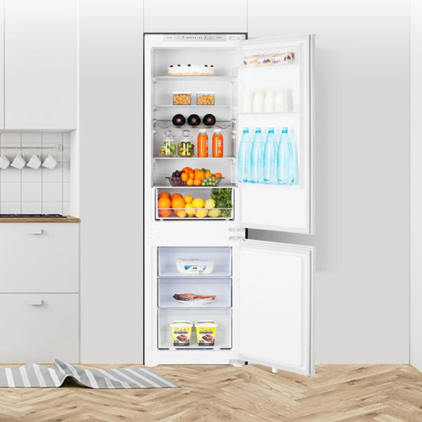 Teknix FFH1825WB 55cm Freestanding 50/50 Fridge Freezer - 256 Litre Capacity - Total No Frost - Non-plumbed Water Dispenser - Black, H182.5 x W55 x D56.2 (cm)