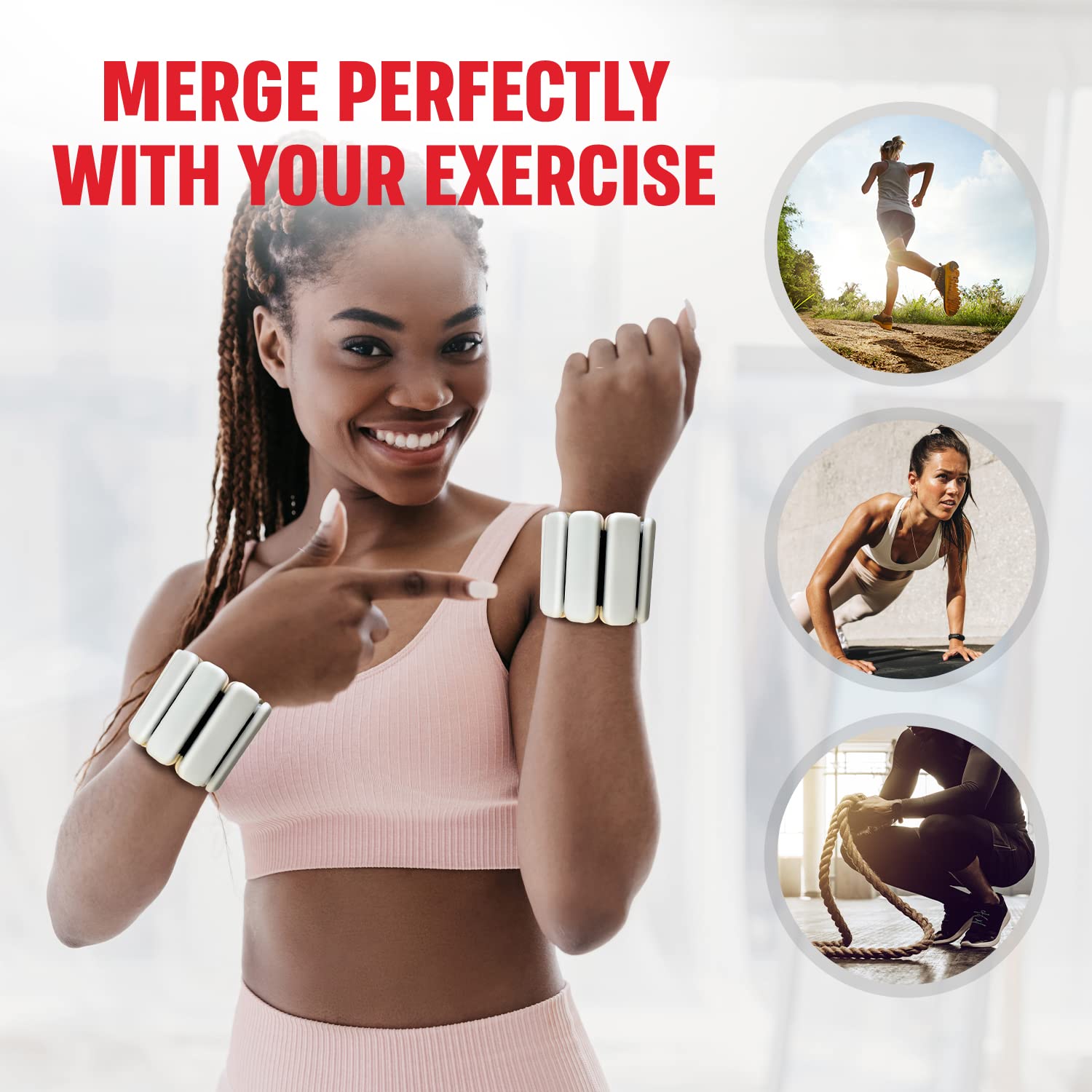 Gymnastics Power Ankle And Wrist Weights For Women And Men | 0.5 kg Each (2 per set) | Unique Removable And Light Reflagged Adjustable Weights,