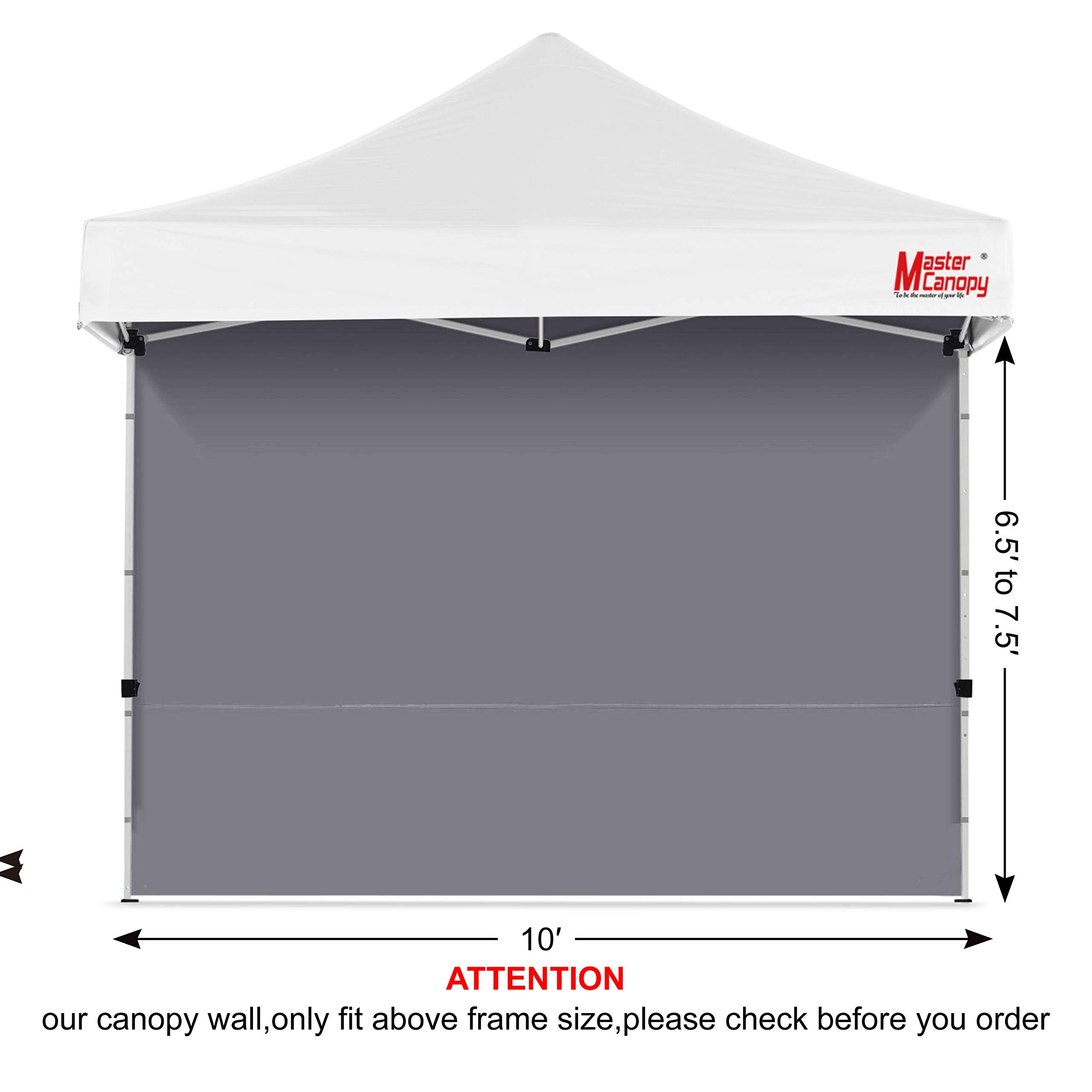 MASTERCANOPY Instant Gazebo Sidewall Panels Sunwall for 3x3M Pop Up Gazebo,1 Piece,Black