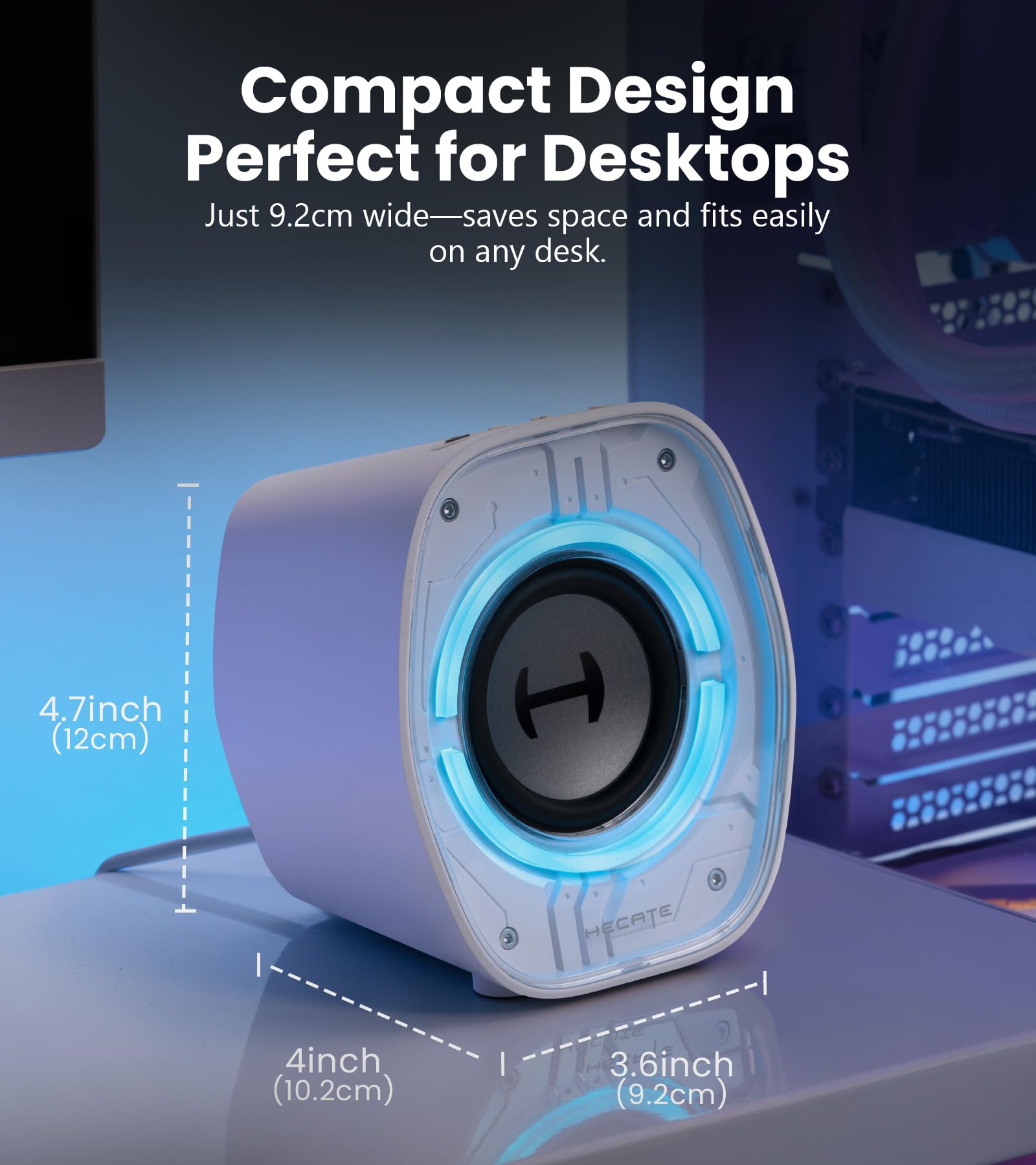 Edifier G1000 II Desktop Computer Speakers for Gaming, 2.5" Full-Range Driver & Enhanced Bass, Bluetooth 5.4 with USB-C/AUX, 9 Dynamic RGB Lighting Modes, Compact for PC/PS5/Switch - Black