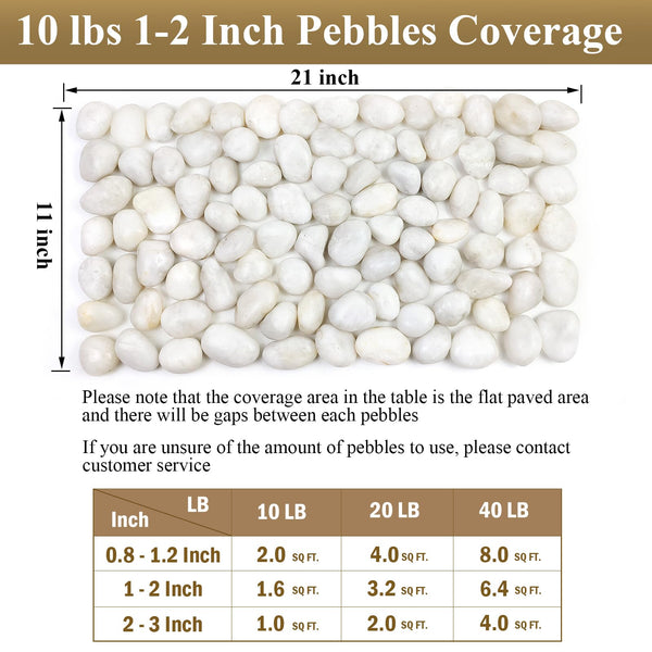 FANTIAN 9.1 Kgs White Decorative Stones for Garden, 30-50 mm White Pebbles for Plant Pots, Aquarium Rocks, Vase, Ponds and Fountain