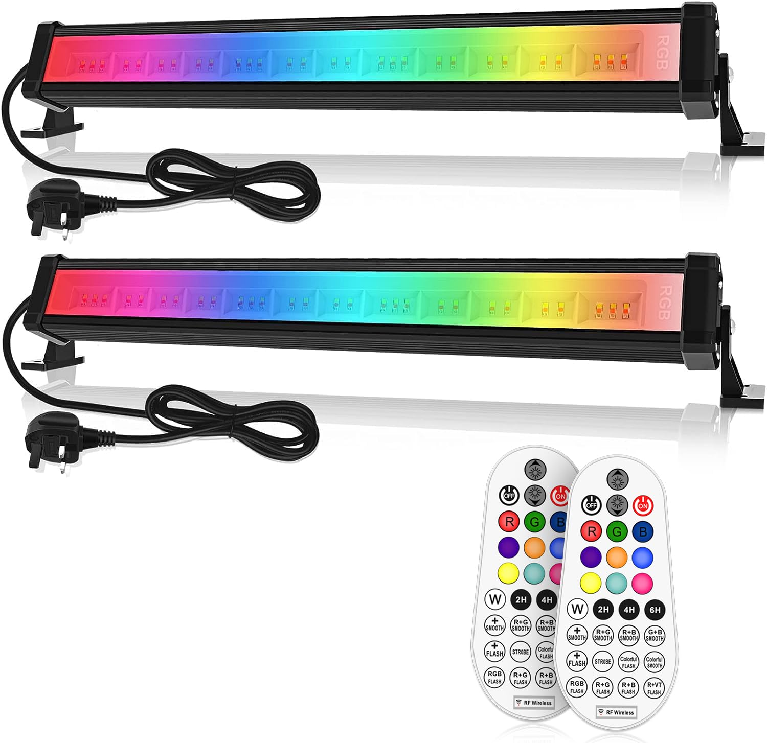 Linke LED RGB Light Bar 42W Wall Washer Light 3350LM Super Bright Adjustable Remote Control Disco Lights for DJ Party Stage Garden BBQ Halloween Christmas Festival Decorative