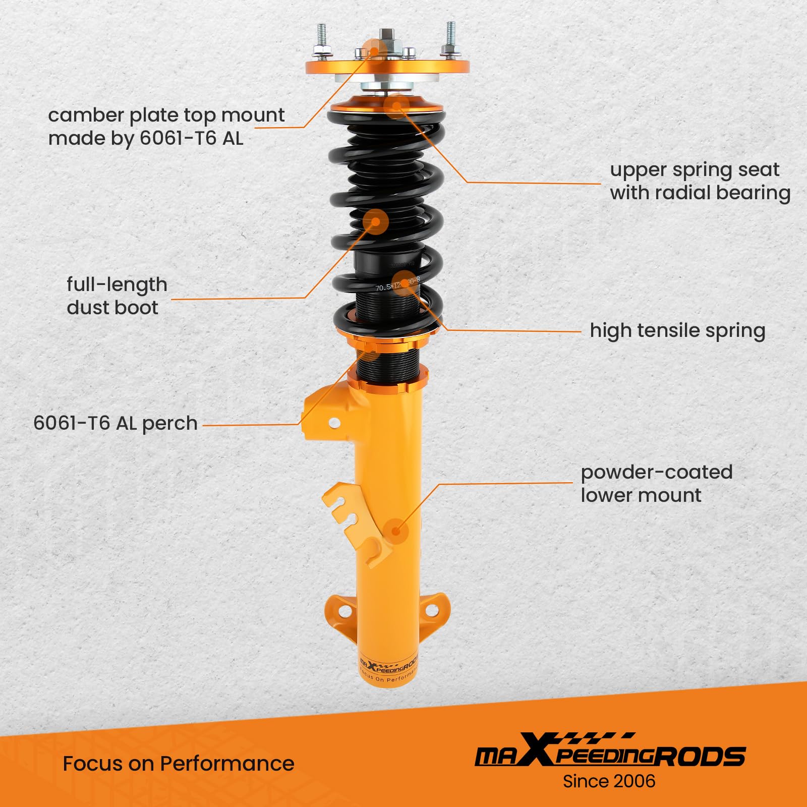 maXpeedingrods Coilovers Suspension For E36 318i, 318is, 323i, 323is, 325i, 328i, 320i