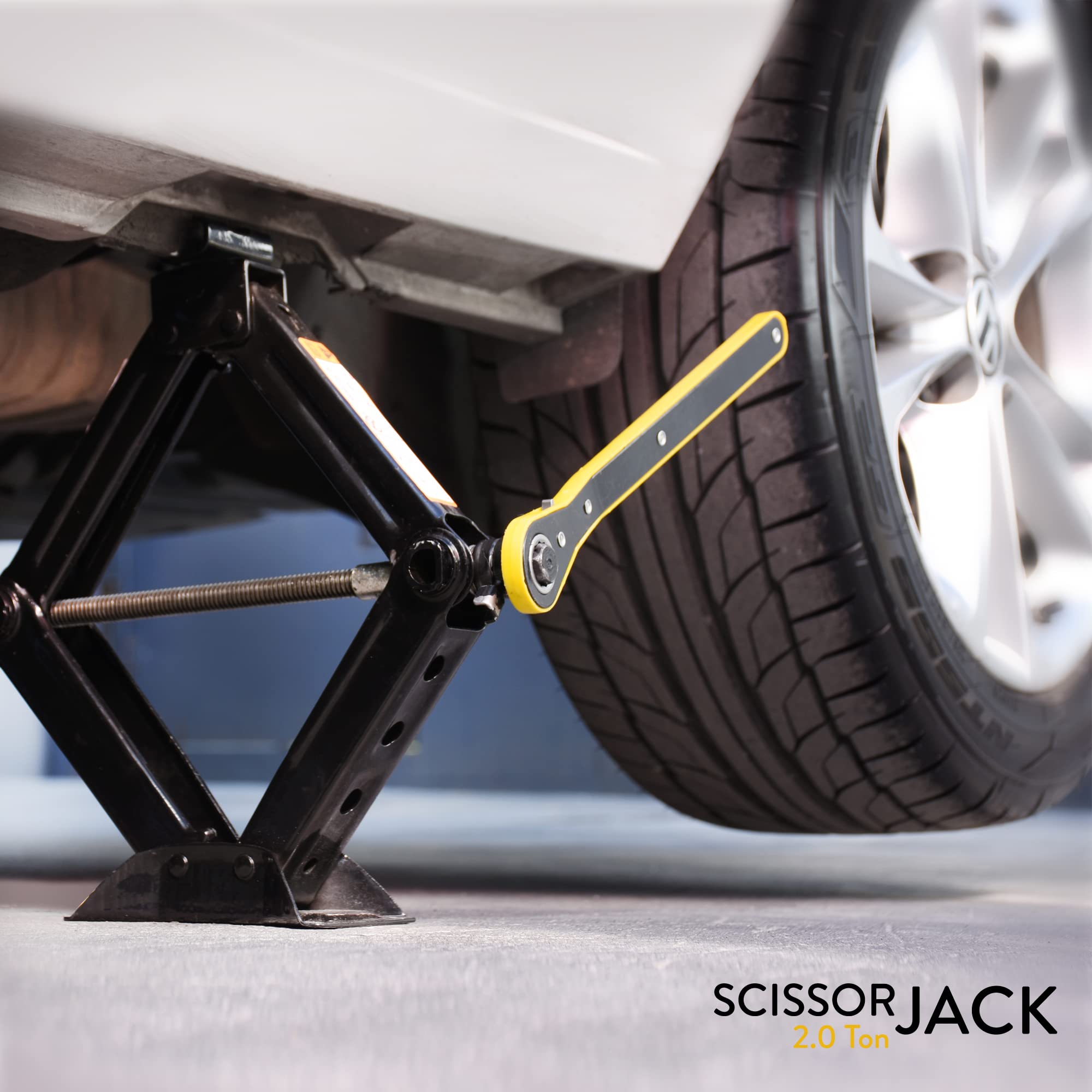 Car Jack Kit | Scissor Jack for Car 1.5 Ton (3,300 lbs) - Tire Jack Tool Kit | Portable, Ideal for SUV and Auto - Universal Emergency Kit with Lug Wrench | Heavy Duty Material