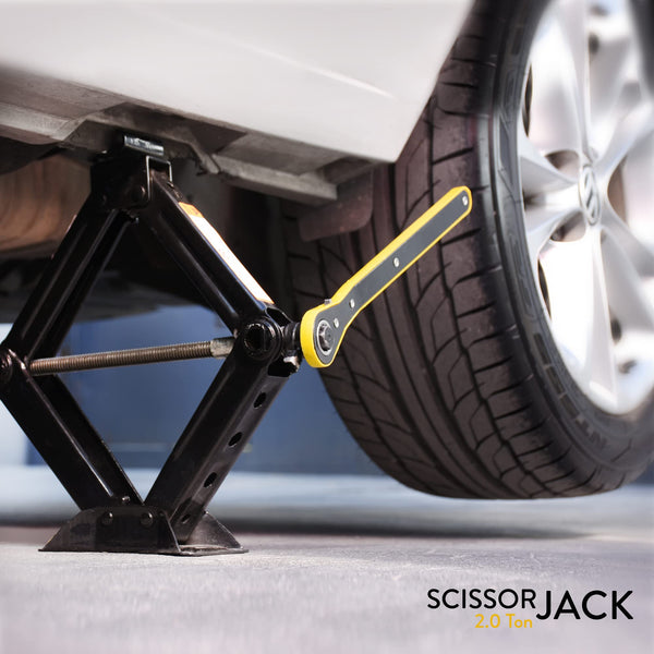 Car Jack Kit | Scissor Jack for Car 1.5 Ton (3,300 lbs) - Tire Jack Tool Kit | Portable, Ideal for SUV and Auto - Universal Emergency Kit with Lug Wrench | Heavy Duty Material