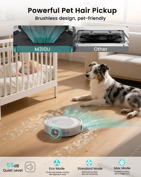 Lefant M210 Robot Vacuum Cleaner, 2200Pa Strong Suction, 7.8cm Thin 28cm DIA, Automatic Self-Charging Small Robotic Vacuums, Wi-Fi/App/Alexa Control, Ideal for Pet Hair Hard Floor and Carpet