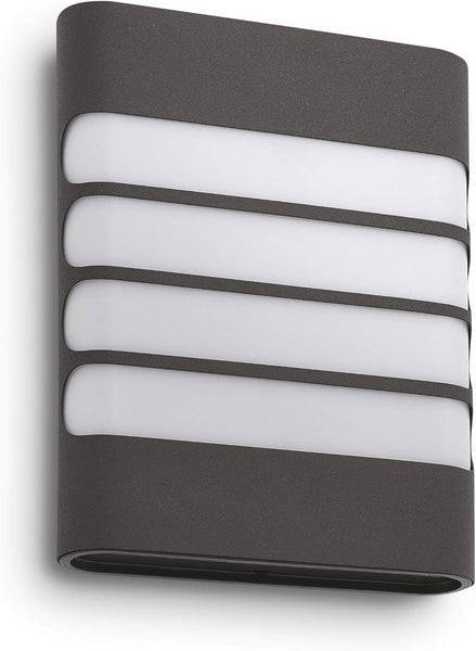 Philips myGarden Raccoon LED Wall Lantern [Anthracite] (1 x 4 W Integrated LED) for Garden and Patio Lighting