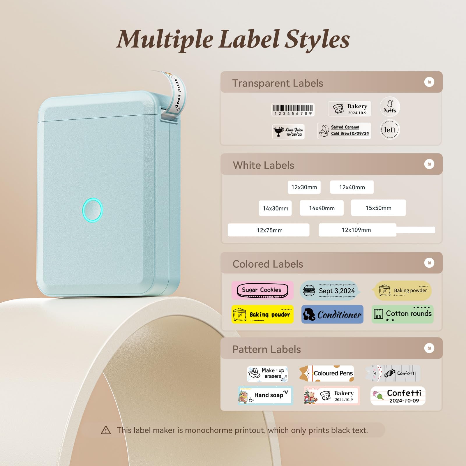 NIIMBOT Label Maker Machine, D110 Upgraded Version Sticker Printer Maker with 1 Roll White Starter Label Paper, Thermal Label Printer for School Office Home Organization