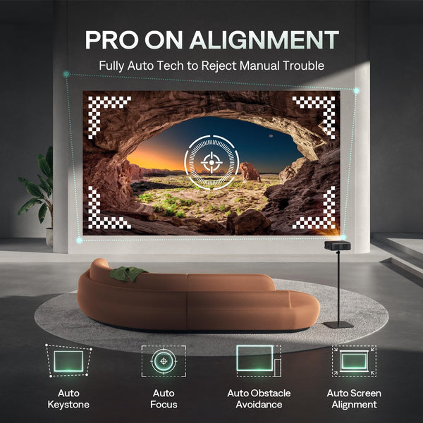 2025 Smart Projector with Dolby Audio ＆ NetfIix Officially, Auto Focus & Keystone, Full HD 1080P 4K Support, 20W Speakers, dbx-tv Total Sonics, for Home Cinema Bedroom Android IOS