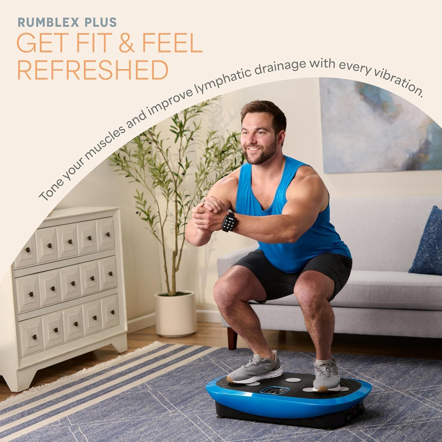 LifePro Rumblex Plus 4D Vibration Plate Exercise Machine – Triple Motor Oscillation, Linear, Pulsation | Vibrating Plate Exercise Machine for Weight Loss & Toning