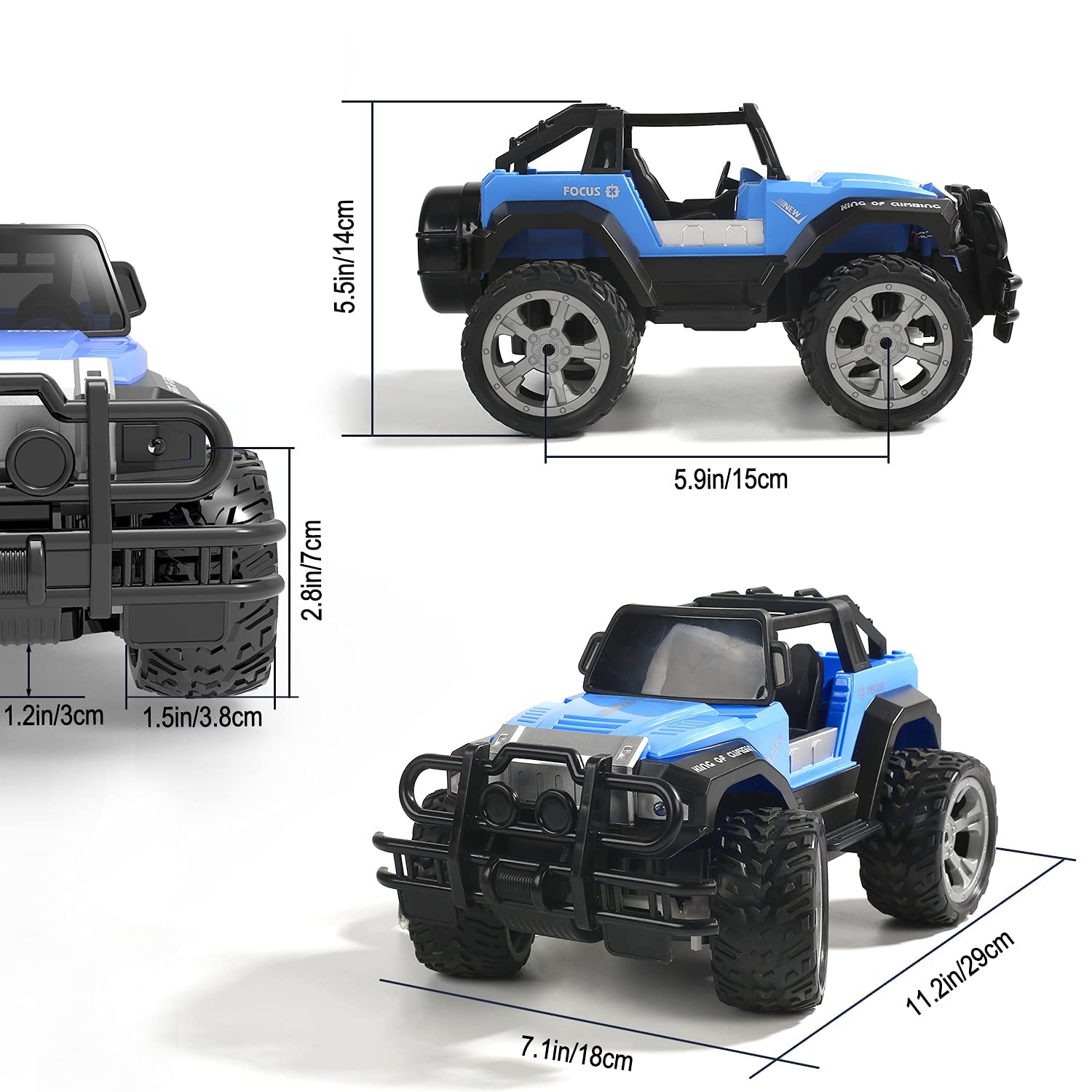 DEERC RC Cars Remote Control Car 1:14 Off Road Monster Truck,Metal Shell 4WD Dual Motors LED Headlight Rock Crawler,2.4Ghz All Terrain Hobby Truck with 2 Batteries for 90 Min Play,Boy Adult Gifts