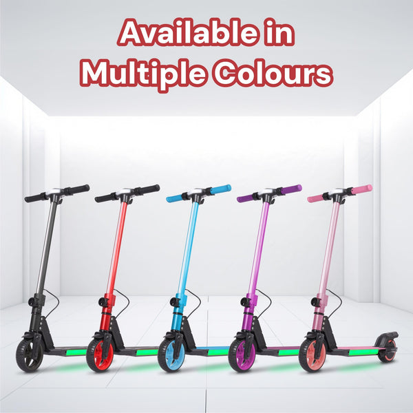 Electric Scooter Kids Foldable Mobility Scooters E Bike With RGB LED Lights For Ages 6-12 Boys Girls | 3 Speed Modes | 6-10 KM Range Dual Braking System 150W Motor Gift for Children