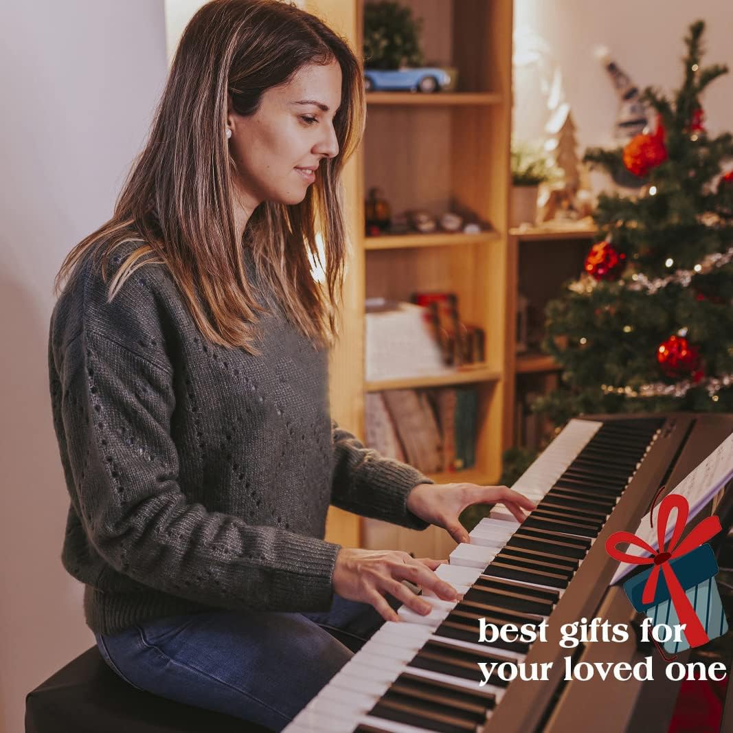 MUSTAR Digital Piano 88 Weighted Keys Hammer Action, Full Size 88 Key Piano Keyboard Weighted, Electric Keyboard Piano with Bluetooth Connection, Portable Case, Sustain Pedal, White