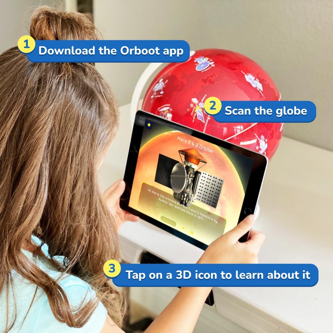PlayShifu Interactive Science Kit - Orboot Mars (Globe + App) Explore Planet Mars | Educational Toys | Solar System Space Toys, STEM Toy & Gift for Kids Ages 6-12 Years (works with mobiles/tabs)