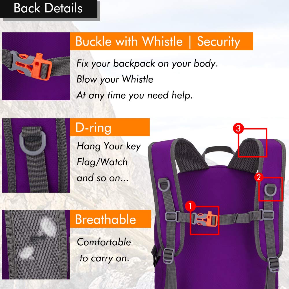 MAXTOP 40L Ultra Lightweight Packable Backpack Foldable Rucksack Water Resistent For Men Women Kids Outdoor Camping Hiking Travel Daypack Handy Durable