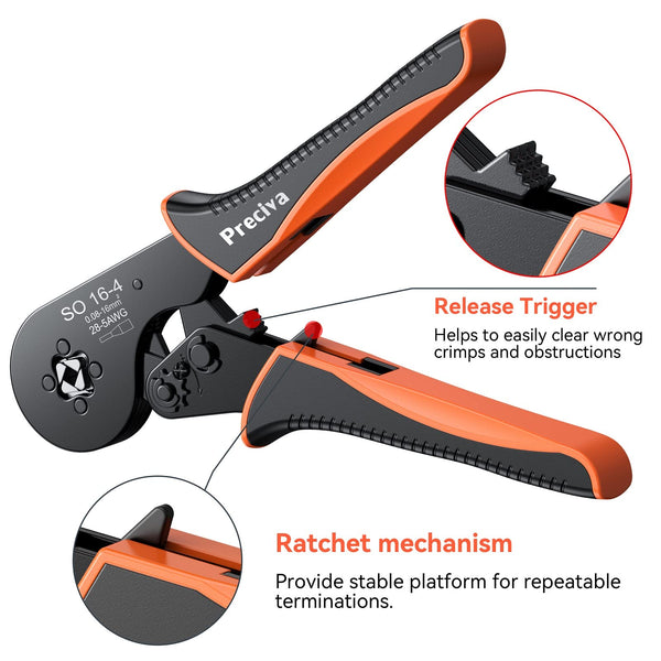 Preciva Wire Crimping Tool Kit,0.08-16mm² with 1275 Ferrules(265 Double Terminals), Ratchet Crimper Tool with Box, Ergonomic Wire Crimping Tool,Wire Connecters Plier