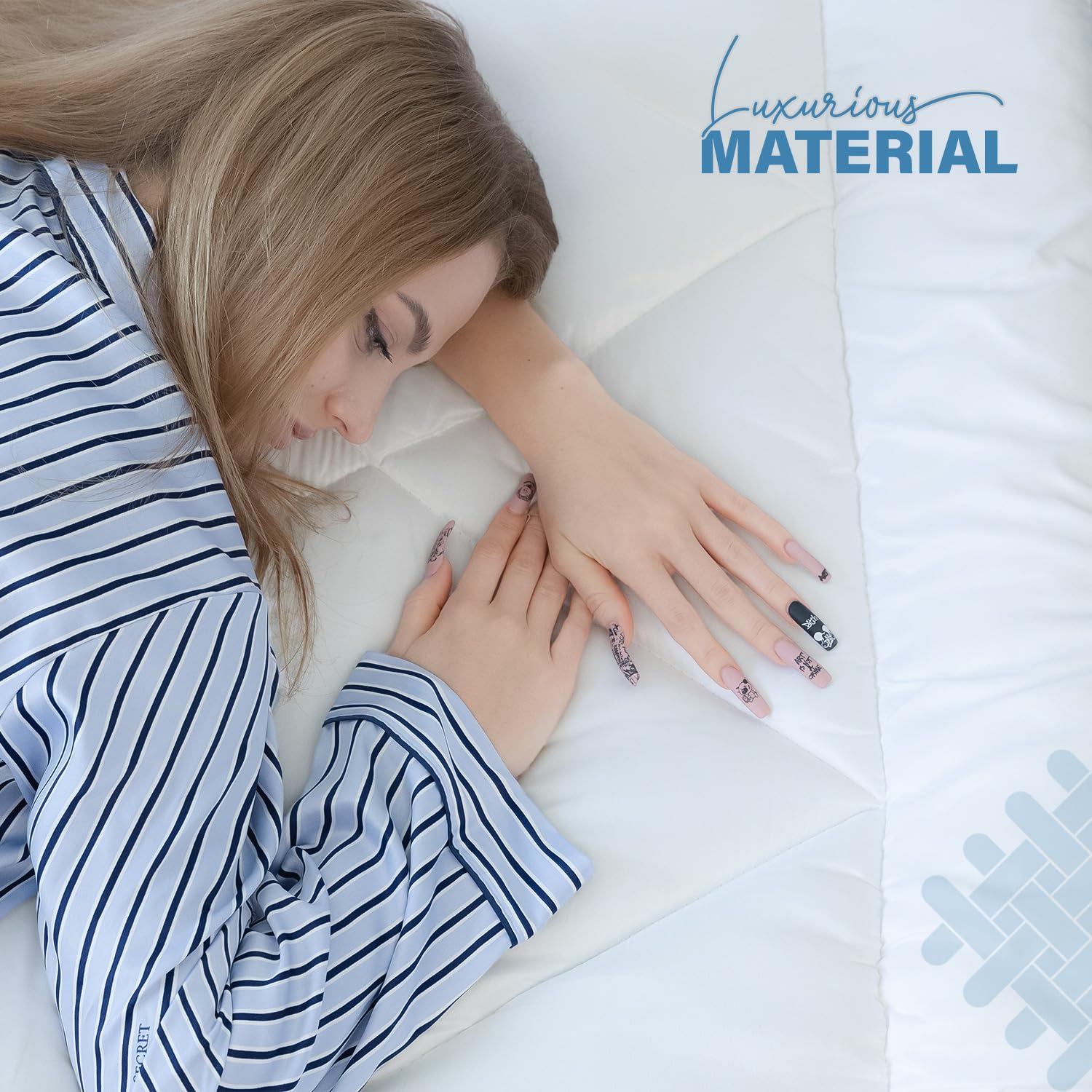 ACRALI HOME Luxury Thick Mattress Topper Double Bed – 4 Inch Extra Thick, Hotel Quality, Quilted and Breathable Topper with Elasticated Corner Straps for Superior Comfort and Fit