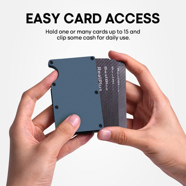 RealPlus Carbon Fiber Wallet, RFID Blocking Card Holder for Men, Minimalist Money Clip-Gifts for Men, Fathers, Boyfriends Birthday