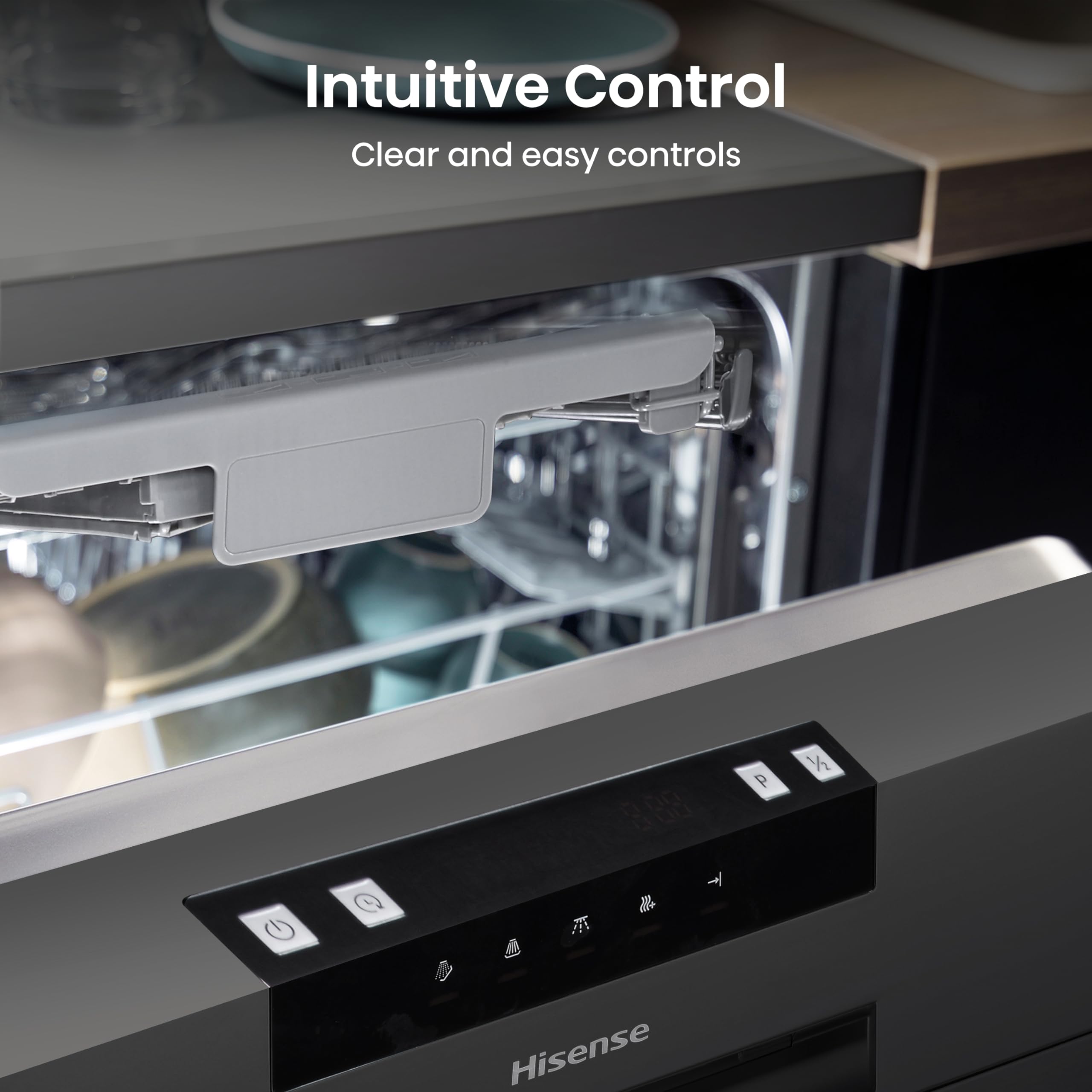 Hisense HS622E90WUK Freestanding Standard Dishwasher 85cm High - E Rated, White, 24 x 23 x 33 inches (L x W x H) [Energy Class E]