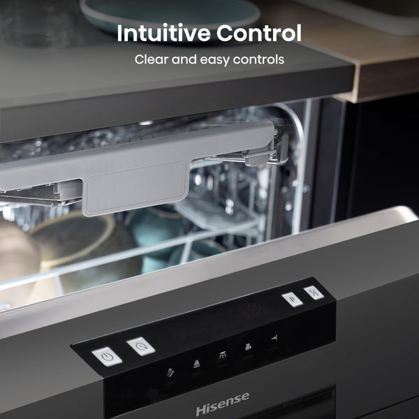 Hisense HS622E90WUK Freestanding Standard Dishwasher 85cm High - E Rated, White, 24 x 23 x 33 inches (L x W x H) [Energy Class E]