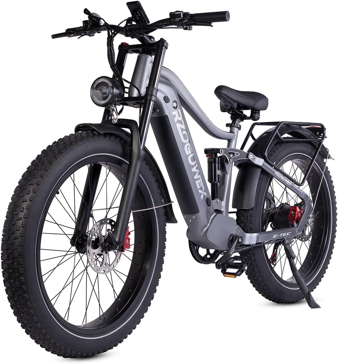 RZOGUWEX Electric Bicycle，26 Inch Off-Road EBIKE for Adults with 48V 25AH Detachable Lithium Ion Battery, 7 Speed with Dual Shock Absorbers and Dual Hydraulic Disc Brake(Black)