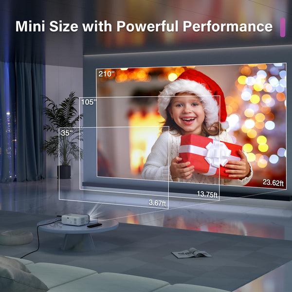 [Netflix Official & Auto Focus/Keystone] Smart Projector 4K Support, VOPLLS 25000L Native 1080P WiFi 6 Bluetooth Outdoor Projector, 50% Zoom Home Theater Movie Projectors for Bedroom/iOS/Android/PPT