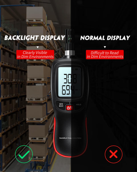 APOMONO WT83 Temperature Humidity Meter, High Precision Thermometer Hygrometer with Ambient Dew Point Wet Bulb Temperature Indoor Outdoor, Max/Min