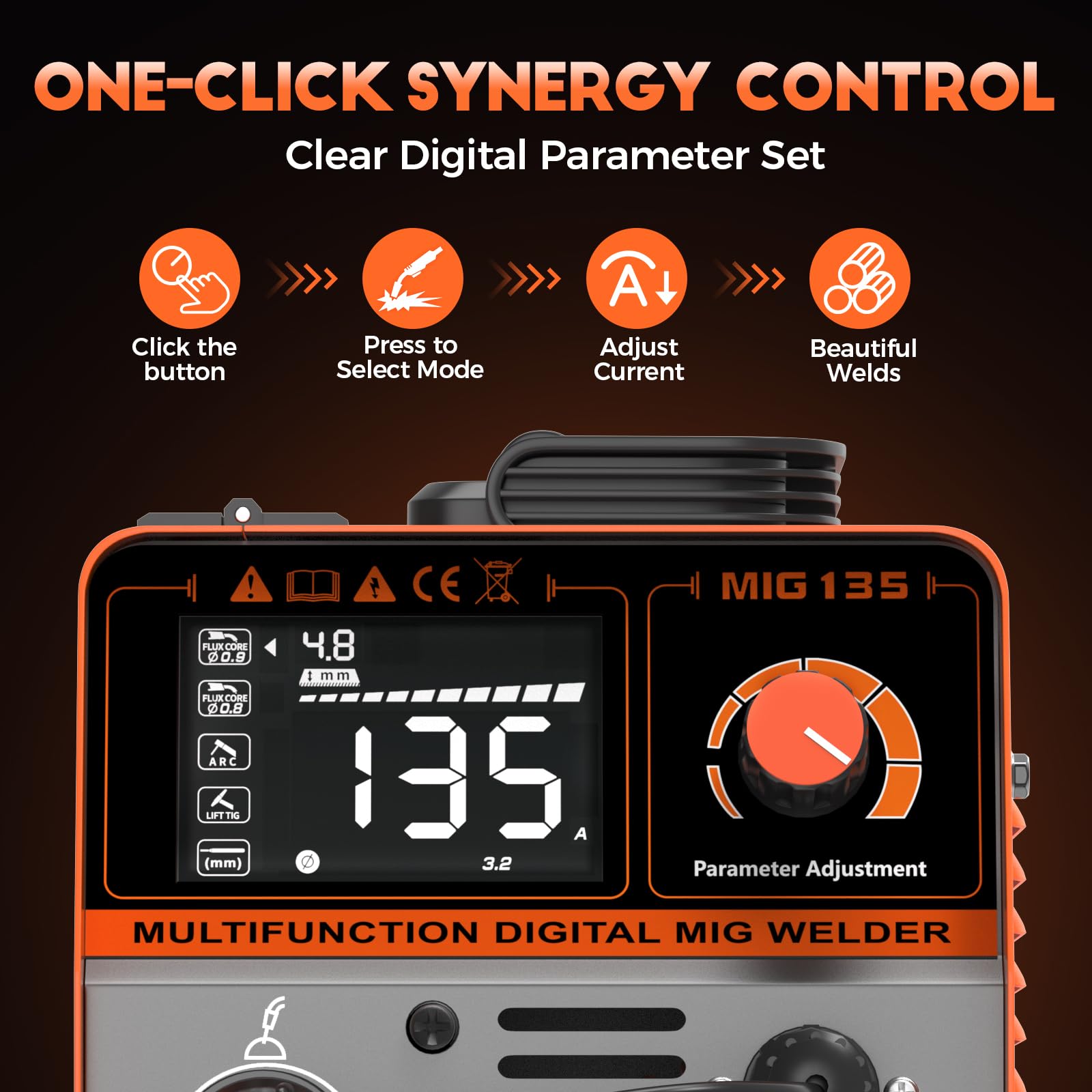 FEIFANKE MIG Welders 240V 250A 6 in 1 Without Gas MIG/Gas MIG/MMA/Lift TIG/Spot Welding/Single Pulse MIG Welding Machine IGBT Inverter Gasless MIG Welders with Fast Wire Feed Gas Test