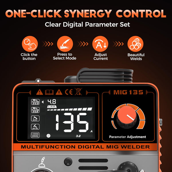 FEIFANKE MIG Welders 240V 250A 6 in 1 Without Gas MIG/Gas MIG/MMA/Lift TIG/Spot Welding/Single Pulse MIG Welding Machine IGBT Inverter Gasless MIG Welders with Fast Wire Feed Gas Test
