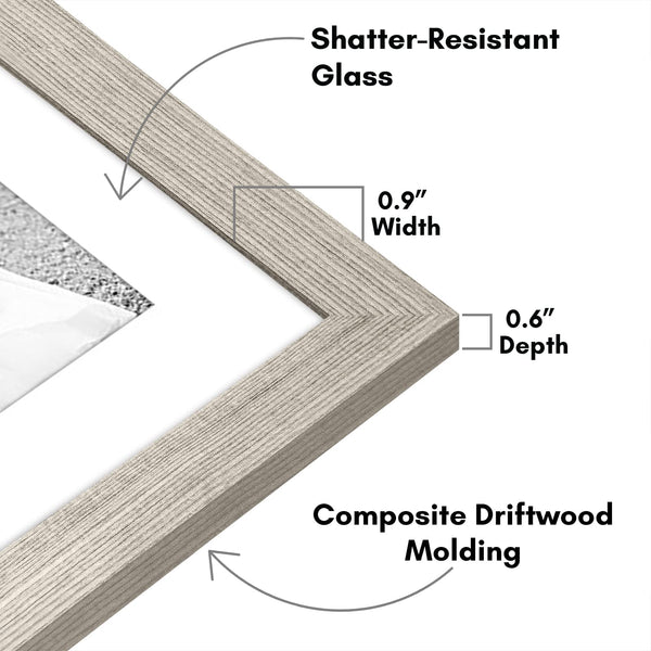 Americanflat 7 Piece Gallery Wall Frame Set in Driftwood - One 11x14, Two 8x10, Four 7x5 - Collage Photo Frames with Horizontal and Vertical Formats