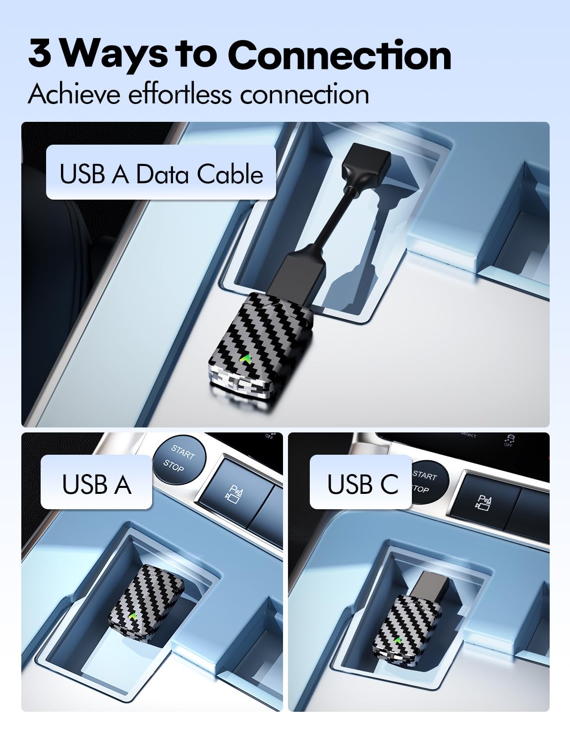 Wireless CarPlay Adapter UK - 2025 Pro Mini Android Auto Wireless Adapter, Fast & Stable Connection, Lower Latency, Easy Setup, Compatible with 2016+ Cars (iOS 10+/Android 10+)