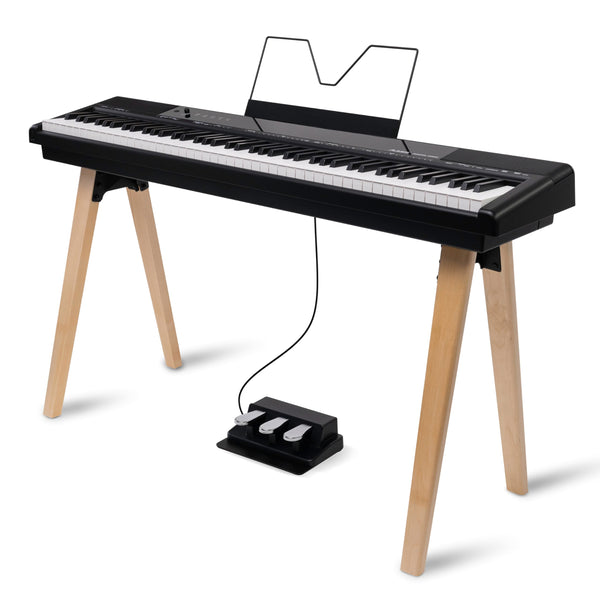 Alesis Recital Home Digital Piano with 88 Hammer Action Weighted Keys, Stand, Pedals and Lessons, Turquoise