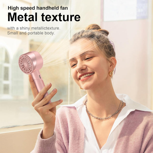 COZOME Handheld Fan,Ultra-Portable 7000 RPM Turbo Mini Fan with 16H Battery,4-Speed USB Rechargeable Metal Design | Pocket Fan for Travel/Outdoor/Home/Office,Gift for Men & Women (Alloy Construction)