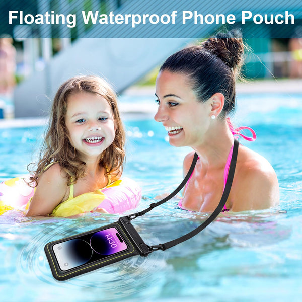 Floating Waterproof Phone Pouch, IPX8 Universal Waterproof Phone Case for Swimming Dry Bag Underwater for iPhone 16 Pro Max 15 Pro 14 Samsung S25 S24 S23 Ultra Huawei Xiaomi etc, Up to 6.9"