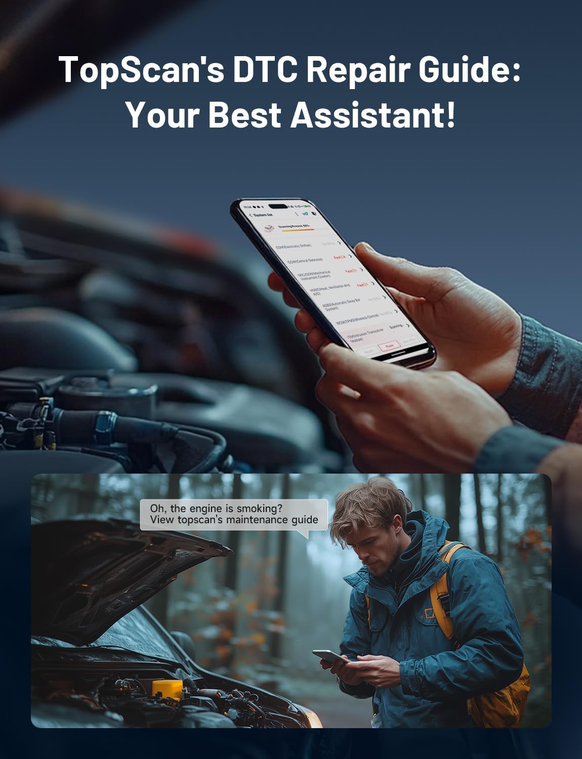 TOPDON Topscan OBD2 Scanner Bluetooth, Wireless OBD2 All System Diagnostic Tool, 8 Reset, Active Test, Check Engine Car Code Reader, Vehicle Performance Test for iOS & Android, All Software 1 YearFree