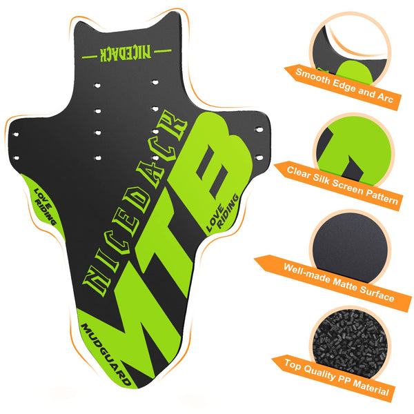 NICEDACK Mudguards Mountain Bike, 2 Pieces Mudguard Fit 20-29 Inch MTB Mudguard Front and Rear Compatible Bicycle Splash Guard