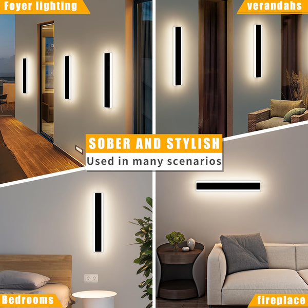 Mikeru 6500k Cool White Outdoor Wall Light, 150cm Modern Porch Wall Light, LED Vertical Long Acrylic Garden Fixture, IP65 Waterproof for Balcony, Living Room, Garage, Patio