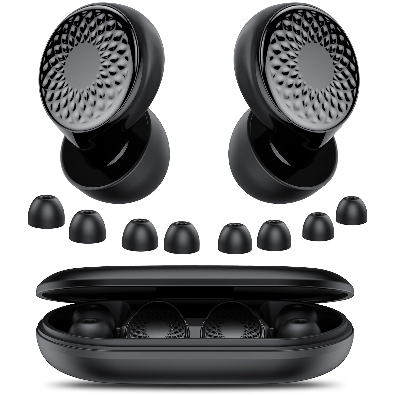 Ear Plugs for Sleep Noise Cancelling -45dB, Customized Soft Earplugs for Concert, 0 Pressure, Reusable Ear Plug for Noise Reduction with Case & 8 Eartips, for Sleep, Working, Studying, Traveling