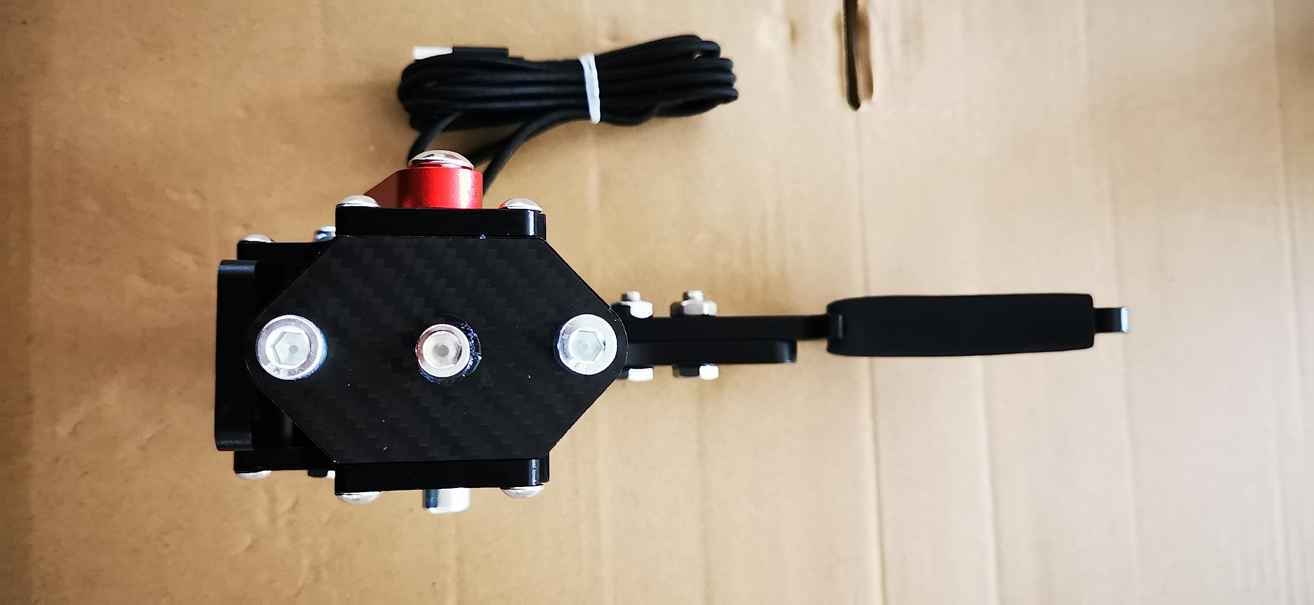 aikeec 64Bit PC USB Handbrake, Upgrade SIM Racing Games Handbrake for LO GITECH G25 G27 G29 T500 T300 THRUST MASTER FANATECOSW DIRT RALLY, 2M Nylon Cable/Reinforced Spring/Red+Clamp