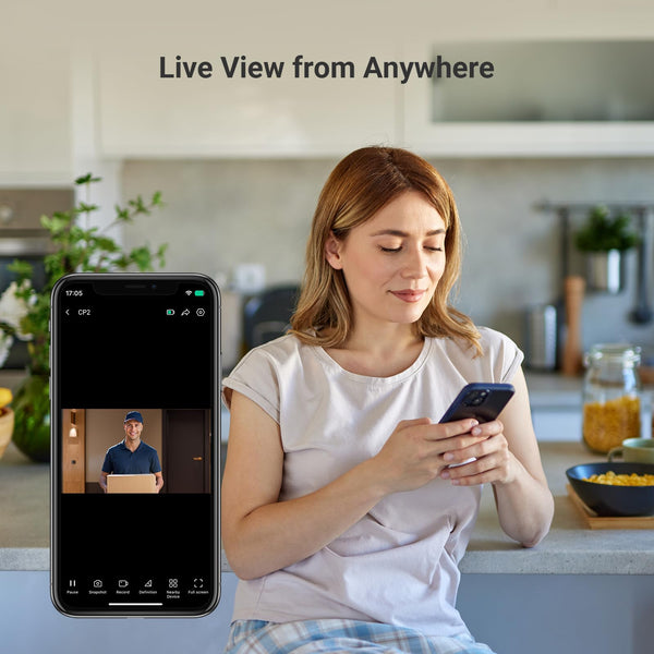 EZVIZ Peephole Camera (Door Viewer Cam) Wireless with 4.3" Monitor, 14–26mm Hole, 35–105mm Door Thickness, 2.4GHz Wi-Fi, 1080P HD Video, APP View, Indoor Colour Screen, No Motion Detection (CP2)