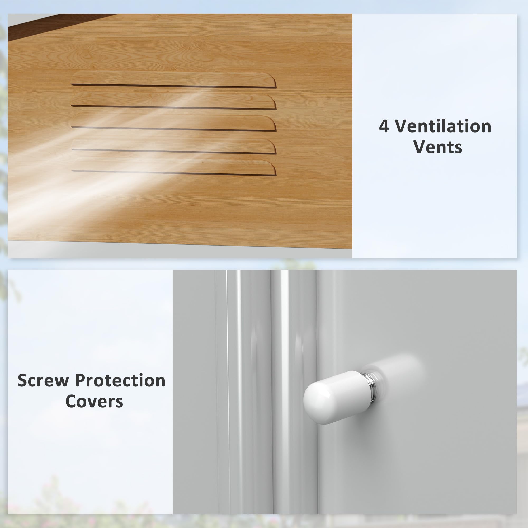 Outsunny 7.7 x 5.7ft Metal Garden Shed with Ventilation Slots and Sliding Doors, Galvanised Outdoor Tool Storage House, Grey