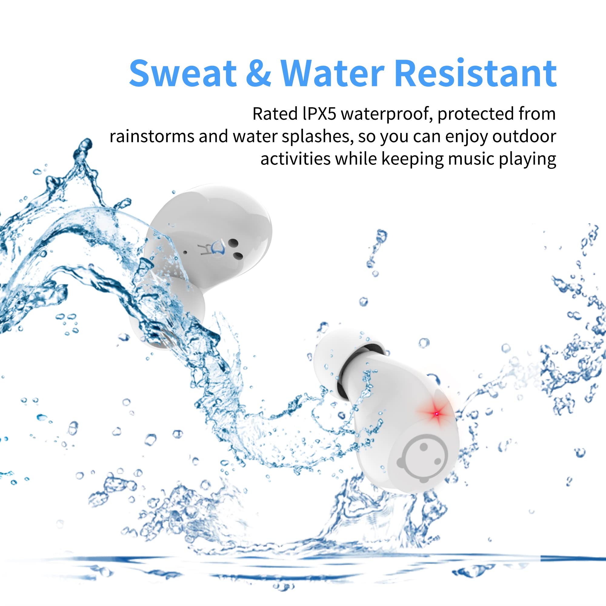 Earbuds for Kids Cute Design in-Ear Wireless Earphones for Kids Boys Adult Bluetooth 5.3 Waterproof Sport Stereo Headphones with Mic for Phone