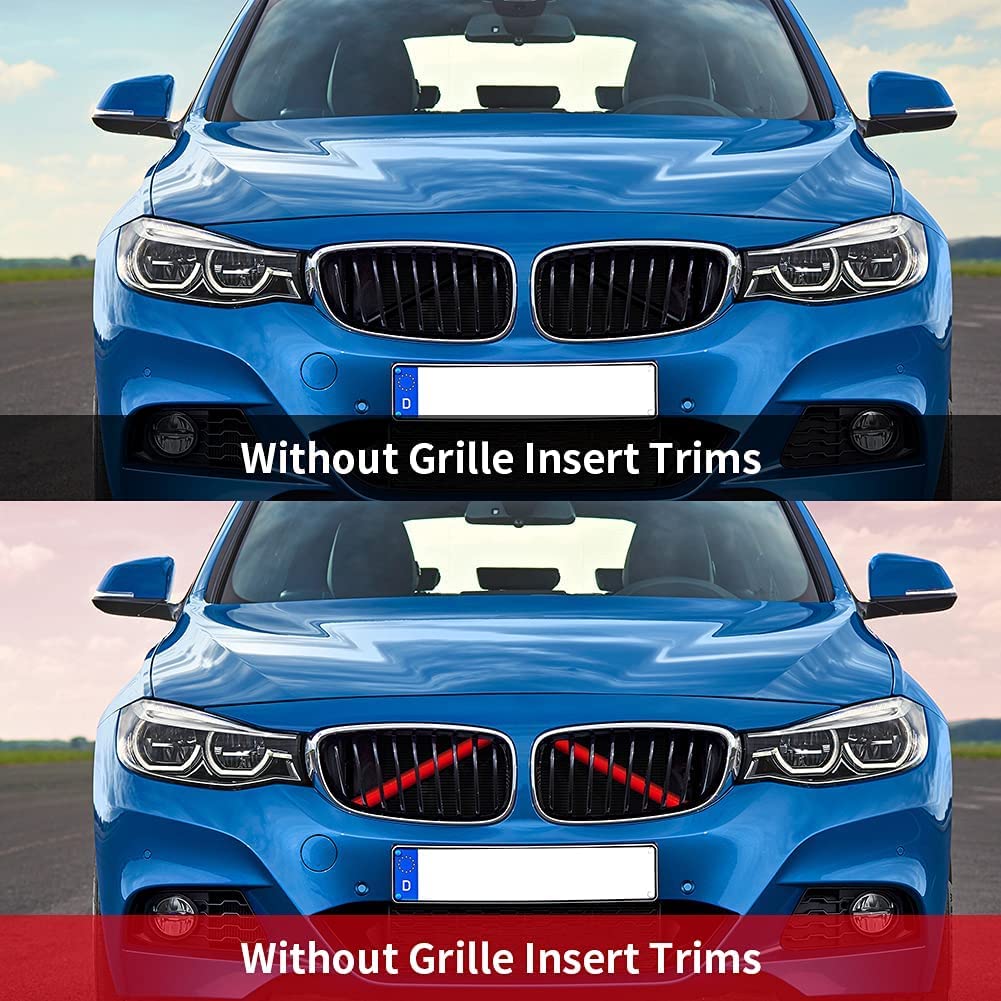 Alpha Rider 2PCS Grille Insert Trims Stripe for BMW,Front Grille Trim Stripes Cover Compatible with F20 F30 F21 F22 F23 F31 F32 F33 F34 F36 F40 F44,Blue