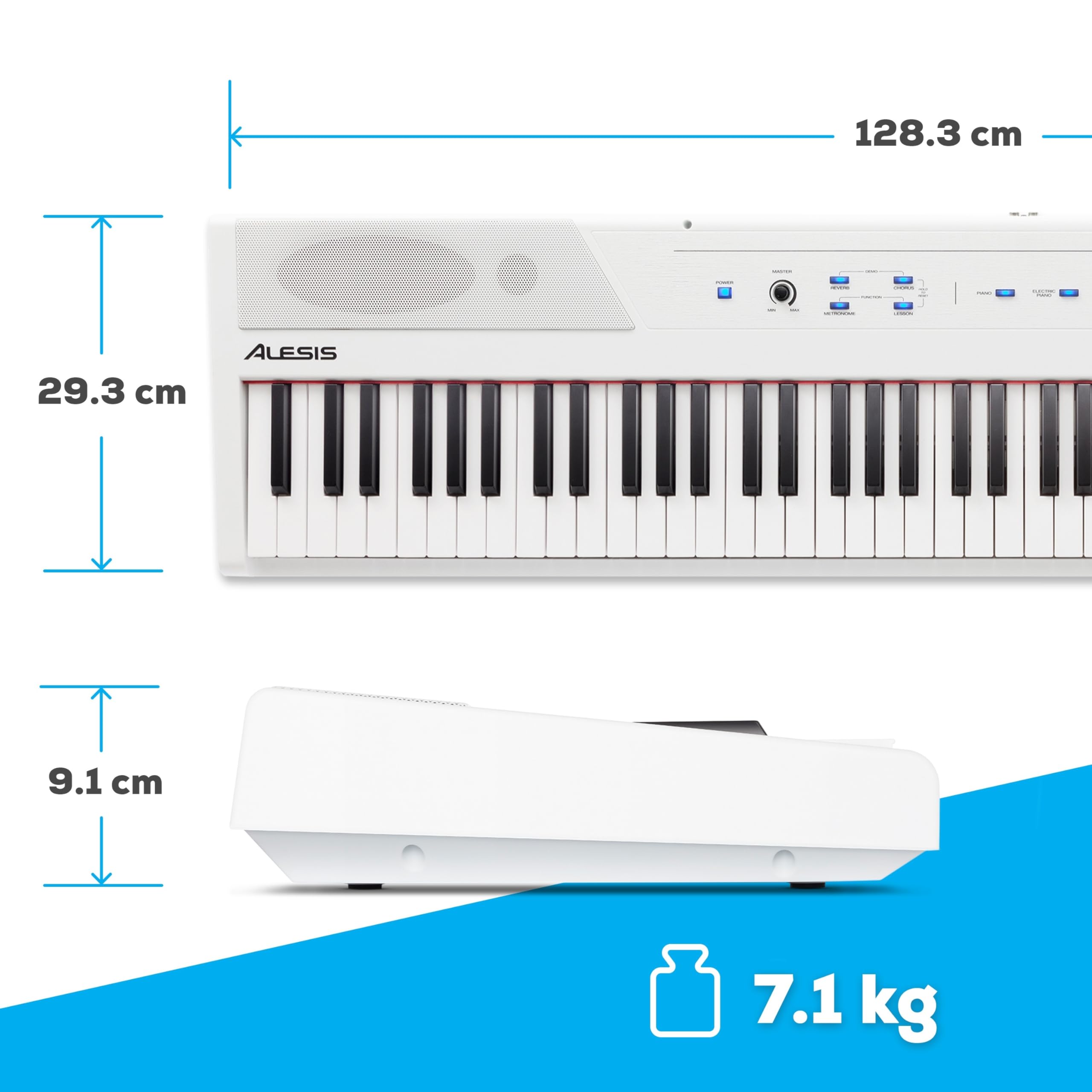 Alesis Recital 88 Key Digital Piano Keyboard with Semi Weighted Keys, Built-In Speakers and Piano Lessons