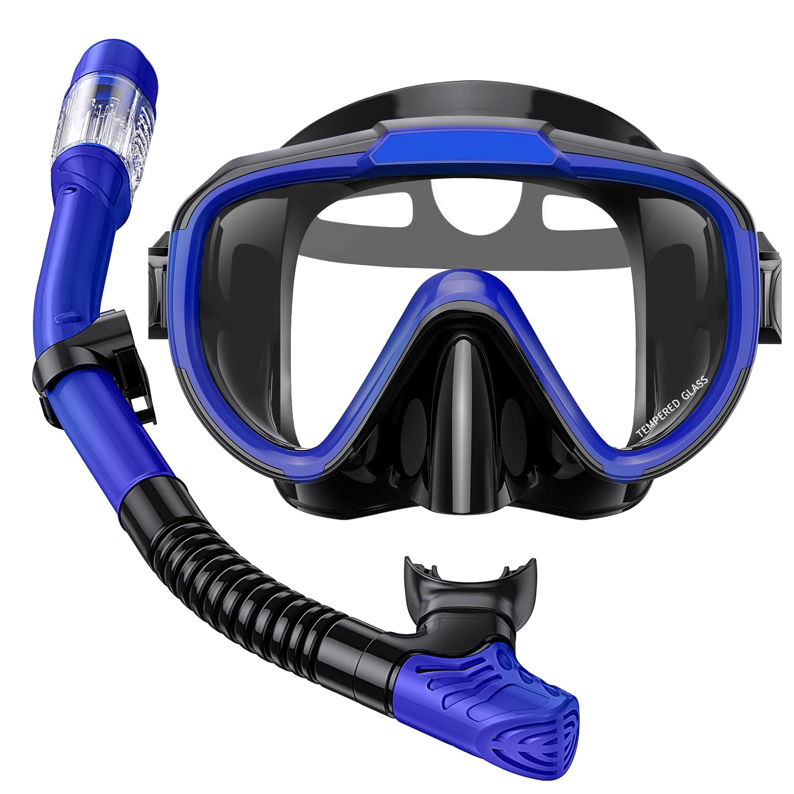 Lealinga Snorkel Set Adults Snorkel Mask Anti-Fog Panoramic View Diving Mask Dry Top Snorkel Kit with Travel Bag Diving Set for Snorkeling Scuba Diving Swimming Travel
