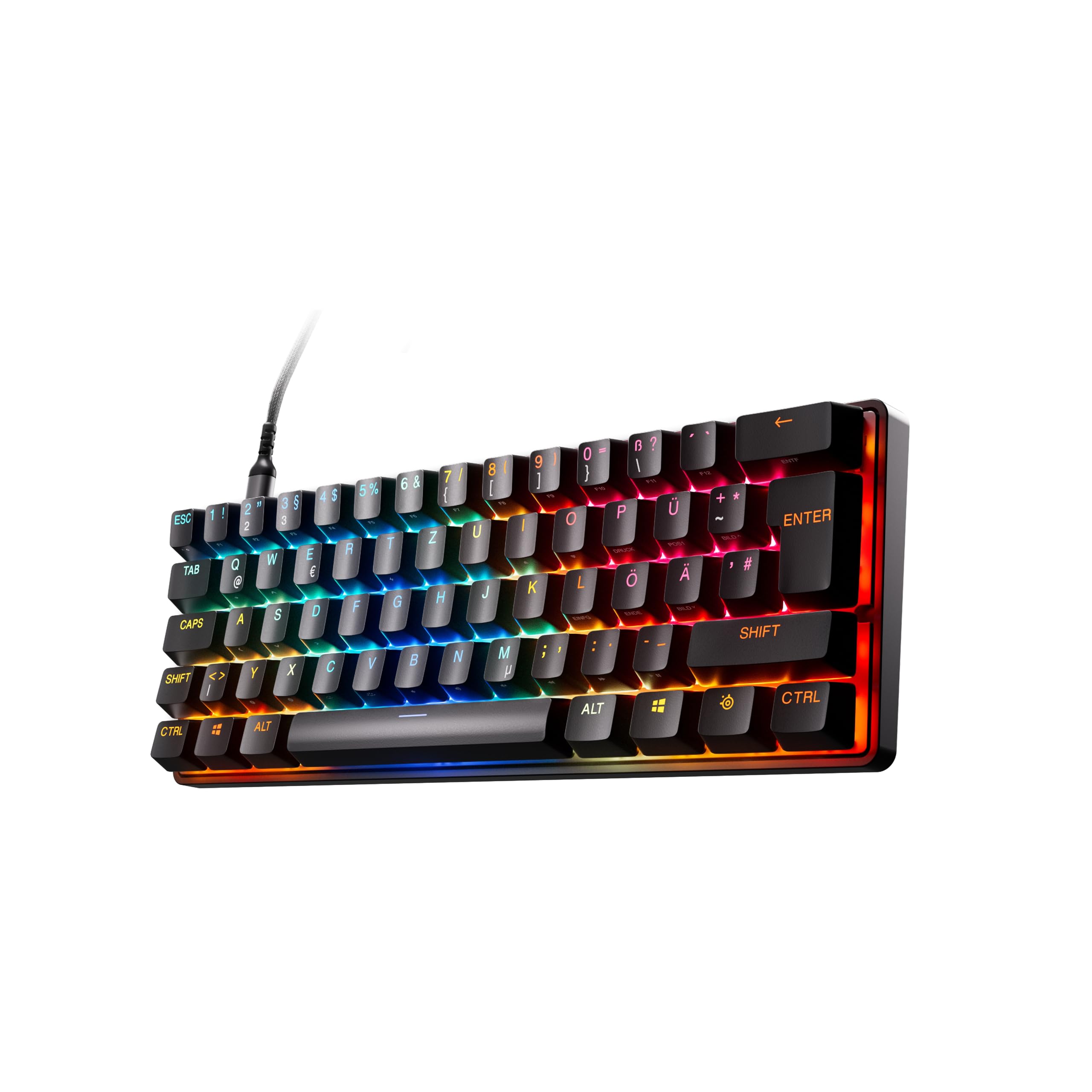 SteelSeries Apex Pro Mini Wireless - HyperMagnetic Gaming Keyboard - World's Fastest Keyboard - Compact 60% Form Factor - Adjustable Actuation - RGB - 2.4GHz/Bluetooth - USB-C - English QWERTY Layout