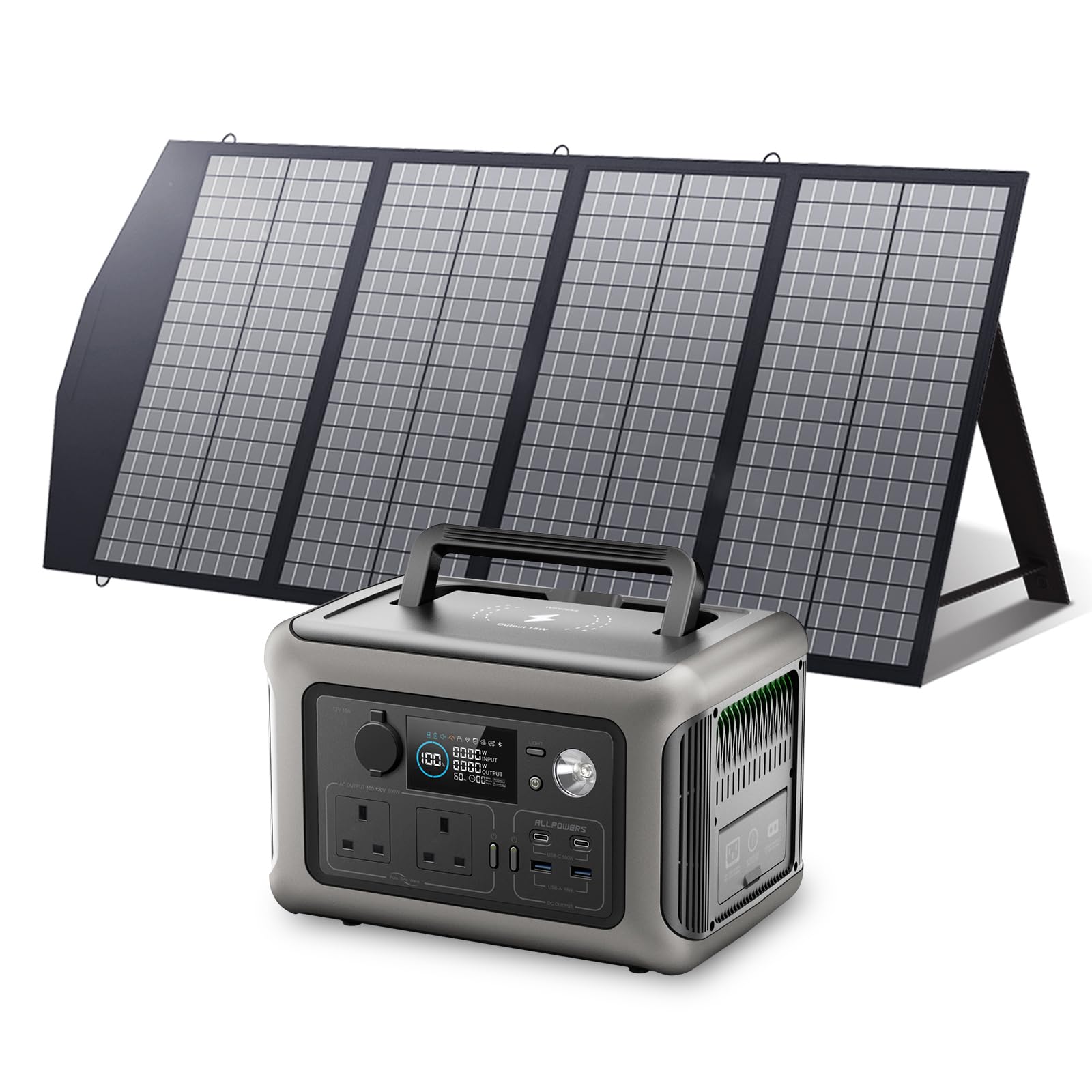 ALLPOWERS Portable Power Station R600, 299Wh LiFeP04 Battery with 2x 600W (1200W Surge) AC Outlets Solar Generator, Recharge from 0-100% in 1 Hour, for Outdoor Camping RV Home Use