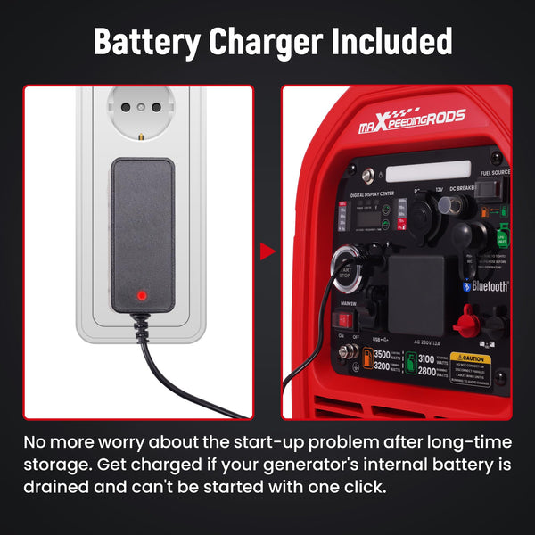 maXpeedingrods 3500W Portable Inverter Generator Petrol Silent, 4 Stroke Sine Wave Generator, Compact and Lightweight for Camping, RV Travel,Home