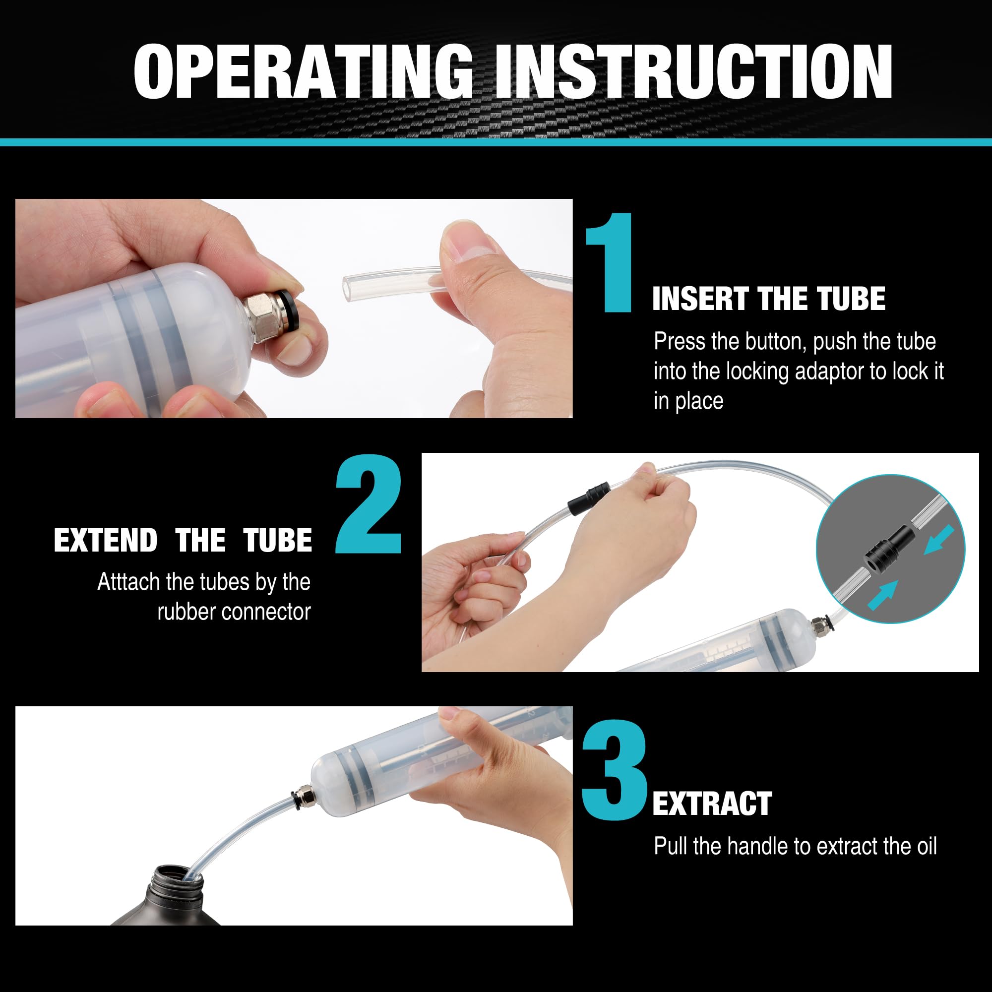 DURATECH 200cc Engine Oil Extractor Fluid Suction Pump| Keeps Engine Bay Clean with Oil Syringe | Oil Syringe and Fluid Extractor Change Engine Oil Efficiently | Suction Pump for Variety Applications