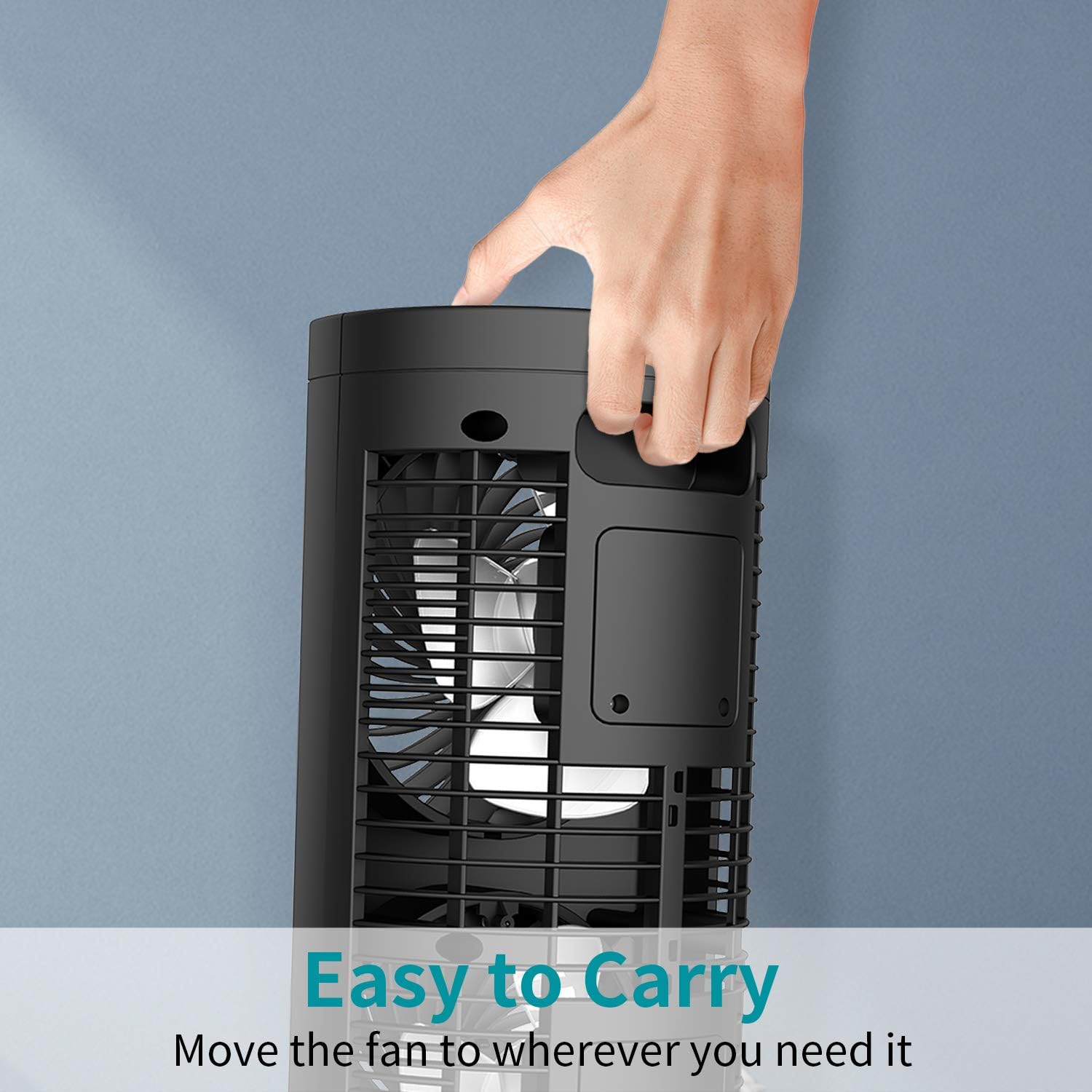 Dr. Prepare Tower Fan Oscillating, Portable Desk Fan with 3-Speed Options, 110° Oscillation, 3 Timers, Personal Quiet Table Fan for Home Office Desktop Bedroom, UK 3-Pin Plug